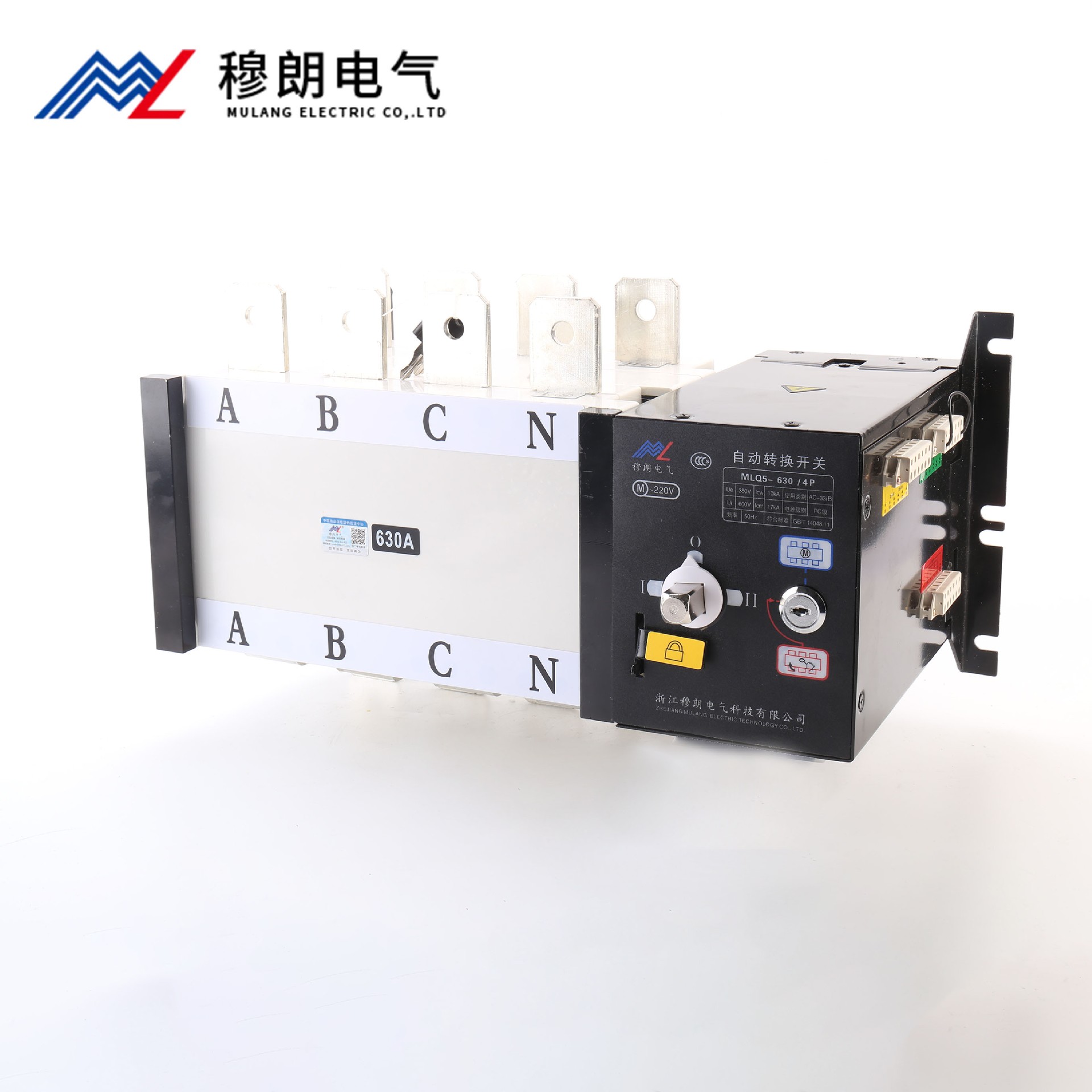 雙電源自動轉(zhuǎn)換開關(guān)PC級  4P 630A 黑色款